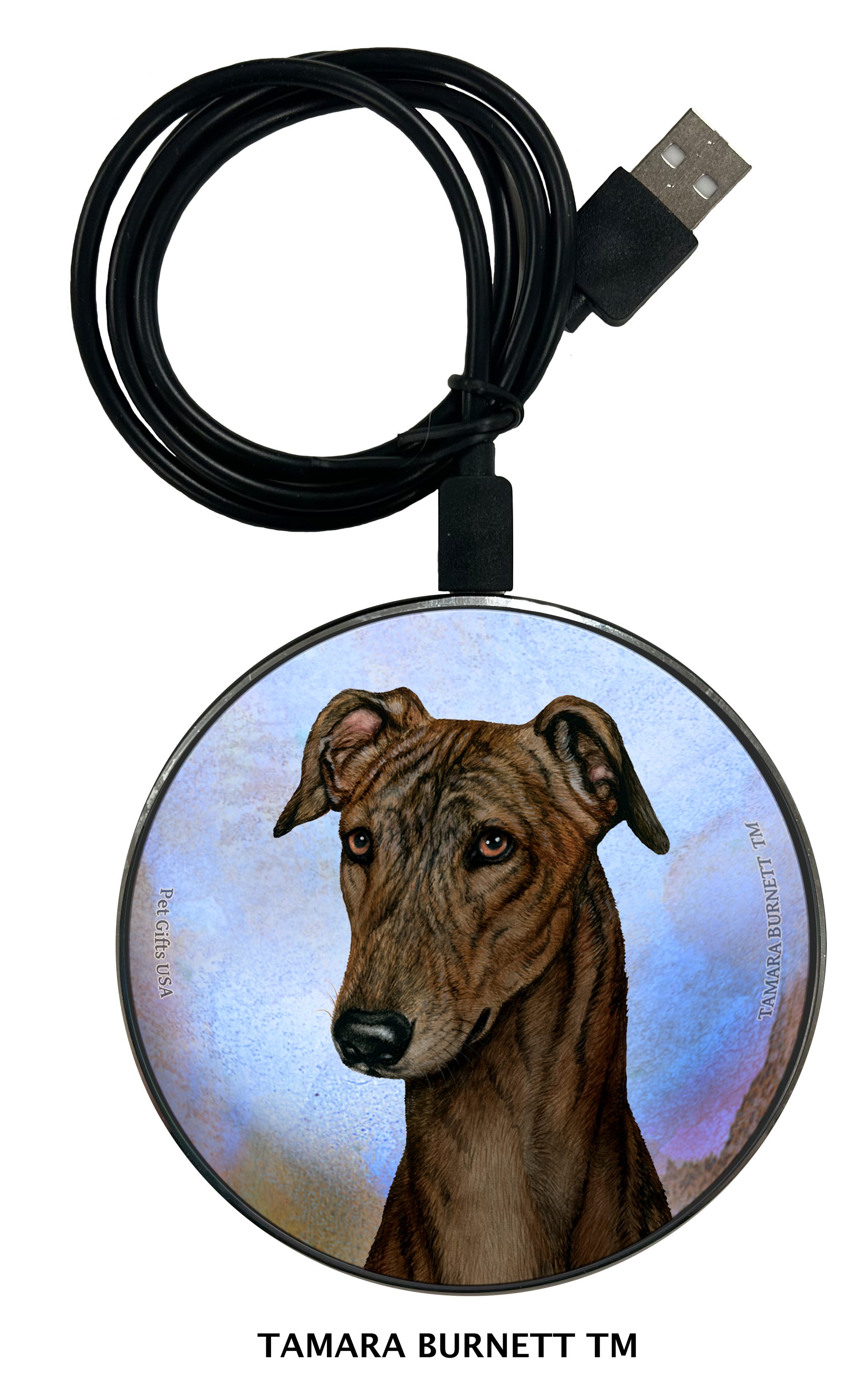 Greyhound Dark Brindle - Zoomies Phone Charger image